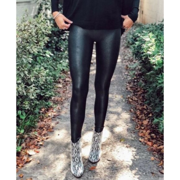 Spanx Faux Leather Leggings Black J29 - Picture 9 of 9